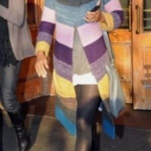 Theory Blue and Purple Cardigan Sweater